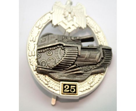 German re-enactment Tank Assault award for 25 engagements of two piece construction. P&amp;P Group 1 (£14+VAT for the first l