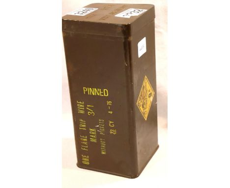 British military Flare Trip Wire tin canister, dated 1976. P&amp;P Group 1 (£14+VAT for the first lot and £1+VAT for subseque
