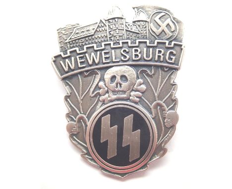 German re-enactment enamelled SS Wewelsburg badge. P&amp;P Group 1 (£14+VAT for the first lot and £1+VAT for subsequent lots)