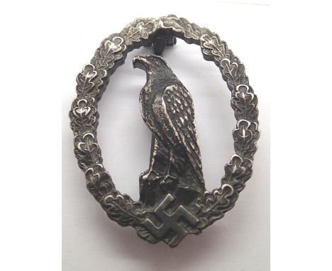 German WWII aged replica Luftwaffe Retired Pilots badge, marked AGM GABLONZ verso. P&amp;P Group 1 (£14+VAT for the first lot