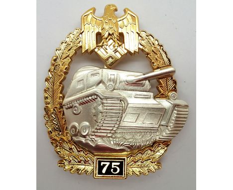German re-enactment Tank Assault award for 75 engagements of two piece construction. P&amp;P Group 1 (£14+VAT for the first l