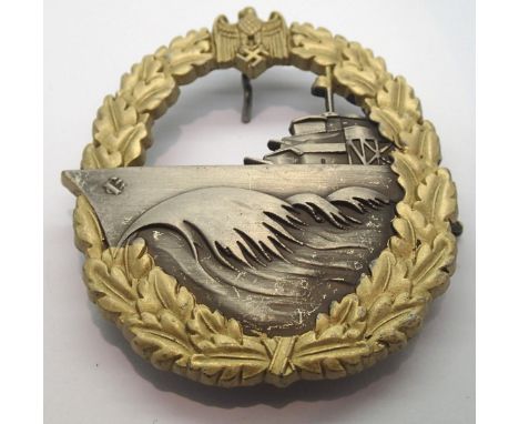 German re-enactment Kriegsmarine Cruiser badge. P&amp;P Group 1 (£14+VAT for the first lot and £1+VAT for subsequent lots) 