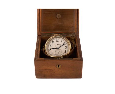 LONGINES MARINE CHRONOMETER,with thirty hour movement, the 5.3cm silvered dial with Arabic numerals, subsidiary seconds dial 