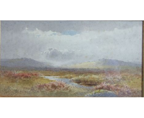 Charles Edward Brittan (1870-1949) MOORLAND SCENE Watercolour sketch, labelled verso "This picture was painted by C E Brittan