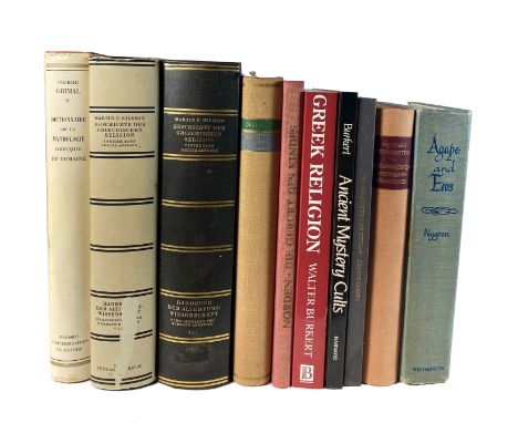 NILSSON, M.P. Geschichte der griech. Religion. 2.-3. Aufl. München, 1961-67. 2 vols. Ocl. (1) w. dust-j. (HbAtw). -- Id. Grie