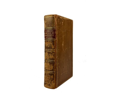 CATULLUS, TIBULLUS, PROPERTIUS, CORN. GALLIUS. Opera. Cum Indice (…) Horatii Tuscanellae (…). Hanovia (= Hanau), Cl. Marnius 