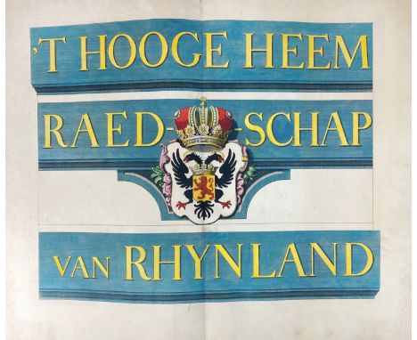POLDER MAPS -- RIJNLAND -- (DOU, J.J. &amp; S. v. BROECKHUYSEN). 't Hooge Heemraedschap van Rhynland. ((...) vernieuwd, geamp