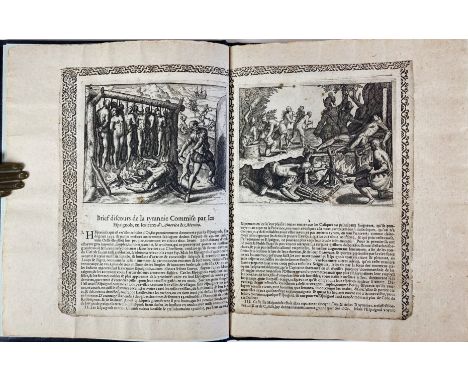 AMERICA -- BRIEF DISCOURS DE LA TYRANNIE commise par les Espaignols, en les terres d'America &amp; Mexico. N.pl., no publ., n