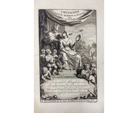EMBLEM BOOKS -- LUYKEN, J. Des menschen begin, midden en einde. Amst., Wed. P. Arentz &amp; K. v.d. Sys, 1712. (36), 103, (7)