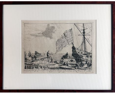 NOOMS, Reinier (also called 'Zeeman') (c. 1623-1664), after. (Wharf with shipbuilders). Amst., C. Allardt, (after 1675, befor