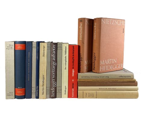 HEIDEGGER, M. Nietzsche. (1961). 2 vols. Ocl. w. dust-j. First edition. -- Id. Sein und Zeit. 10. Aufl. (&amp;) Index zusamme