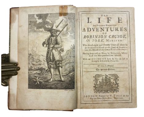 ROBINSONADES -- (DEFOE, D.). The Life And Strange Surprizing Adventures of Robinson Crusoe. (1st-)2nd ed. Lond., W. Taylor, 1