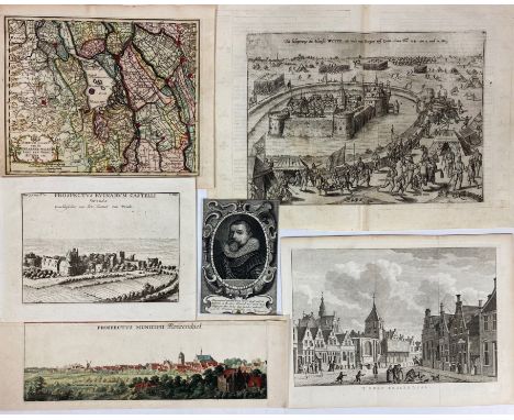 LOW COUNTRIES -- COLLECTION of views of Roosendaal (7), Castle De Woude (6), and 6 o. views, incl. 1 portrait. 17th-19th c. T