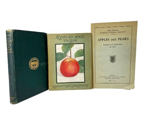 APPLES &amp; PEARS -- HOGG, R. The apple &amp; pear as vintage fruits. Hereford, 1886. W. ill. Or. gilt lettered cl. (Spine e