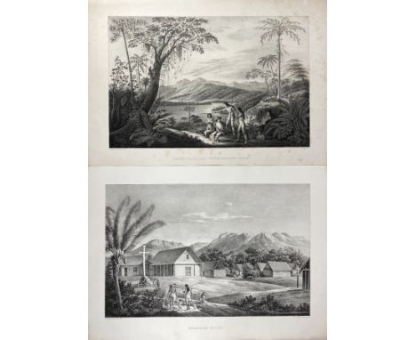 SOUTH AMERICA -- PERU -- "DER HUALLAGA unterhalb Sion". - "MISSION SION". - München, 1834. 2 lithogr. plates by J.N. Ott afte