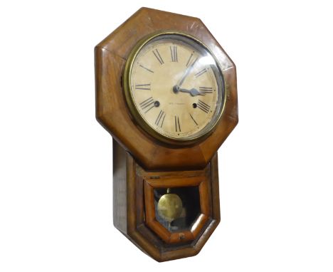 An early 20th century Wall Clock by Seth Thomas, with octagonal case, W 31 cm x H 50 cm. 