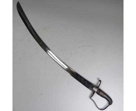 A 1796 pattern Light Cavalry Officer's Sword,&nbsp;83cm broad curved blade&nbsp;marked S &amp; J Dawes, with metal scabbard, 