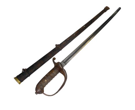 A Victorian possibly 1821 pattern&nbsp;light cavalry officer's Sword, 33 inch blade with makers mark 'Maynard &amp; co, Leade
