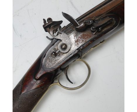 An early-19th century Flintlock Blunderbuss, signed 'Egg', with 14½in (37cm) steel barrel inscribed "London", spring bayonet,