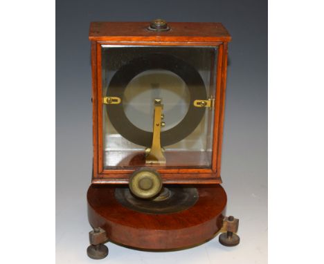 A late Victorian/Edwardian mahogany galvanometer, by W & J George Ltd, London & Birmingham, silvered register within a rectan