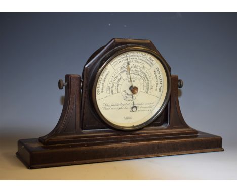 A Stormoguide bakelite easel desk barometer, 10.5cm silvered register inscribed with verse by Admiral Fitzroy, retailed by H 