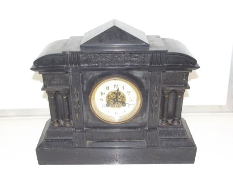Belgian slate mantle clock