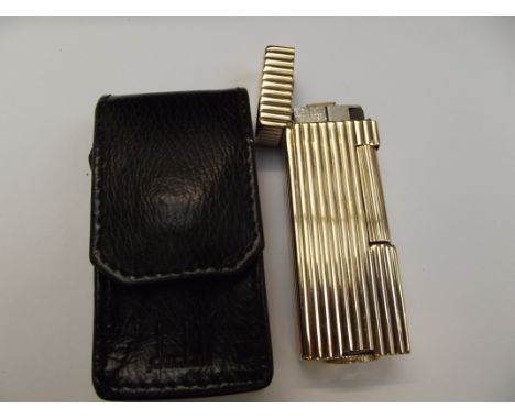 Dunhill 14ct gold cigarette lighter with case