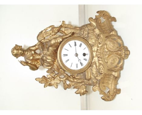 Gilt mantle clock a/f 32cm high