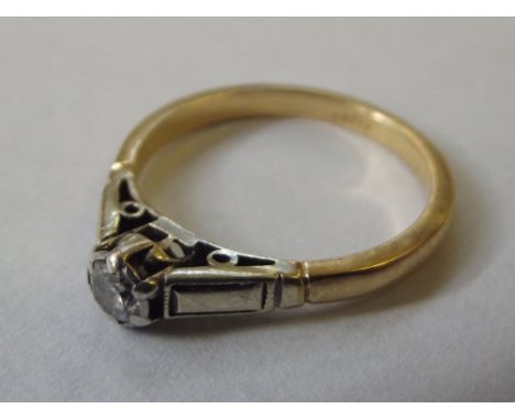 18 carat gold and solitaire diamond  ring, size L