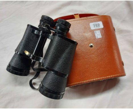 A cased pair of Zenith 10X50 field binoculars