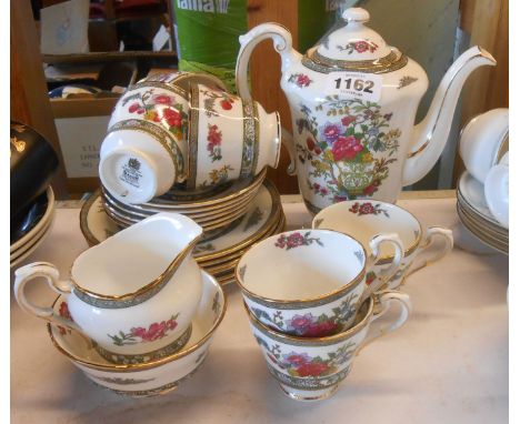 A Paragon bone china coffee set decorated in the 'Tree of Kashmir' pattern comprising coffee pot, cream jug, sugar bowl and s