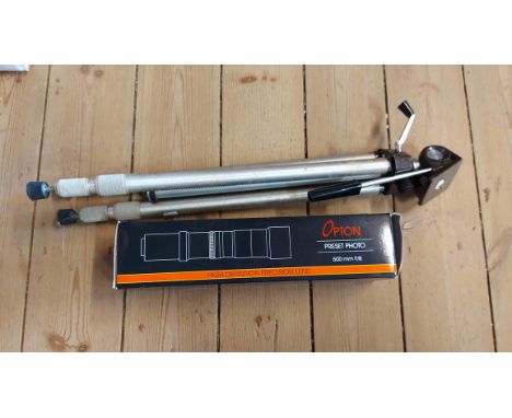 A boxed Opton 500mm F/8 Super Telephoto Lens - sold with a tripod
