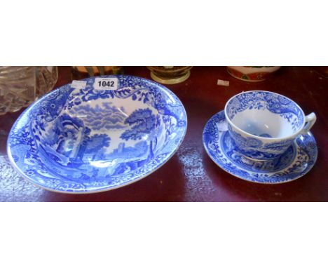 A Spode Italian large cup and saucer - sold with a similar fruit bowl