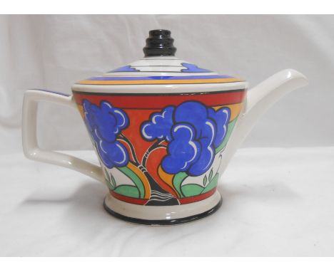 A Sadler teapot with Clarice Cliff style decoration