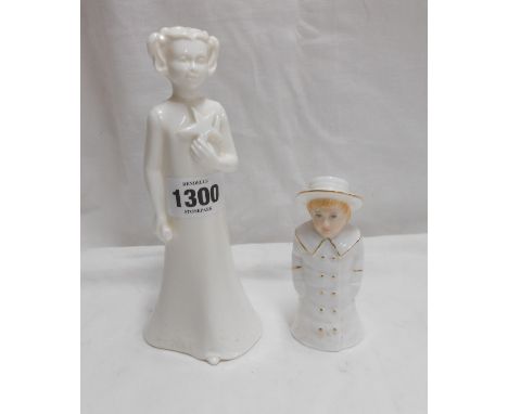 A Royal Worcester bone china candle snuffer 'Boy with Boater' - sold with a Royal Worcester Moments 'You're a Star'