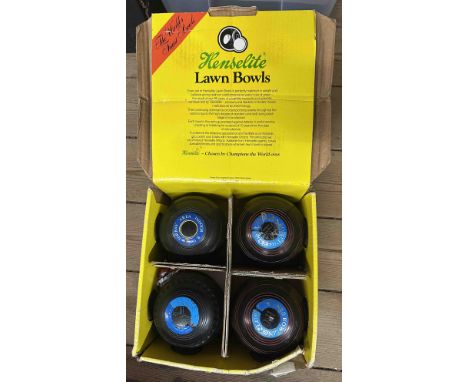 A set of Henselite lawn bowls