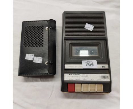 A vintage Realistic CTR-34 portable cassette recorder - sold with an Agovox similar