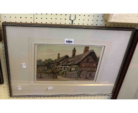 Mabel Catherine Robinson ARE 1875-1953: a gilt framed small format coloured etching, depicting a man with child pulling a toy