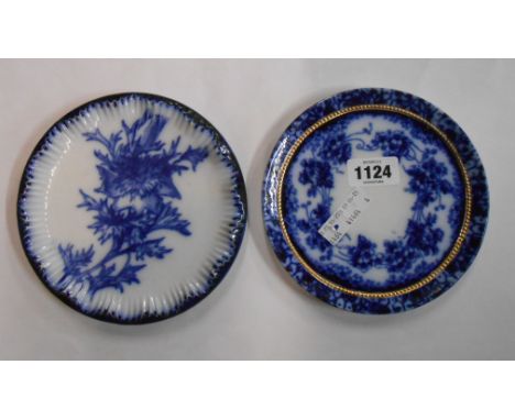 Two 19th Century Carltonware teapot stands with flo-blue transfer printed decoration