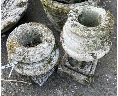 A small marble urn and a pot - a/f