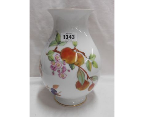 A Royal Worcester oven to tableware vase decorated in the 'Evesham' pattern
