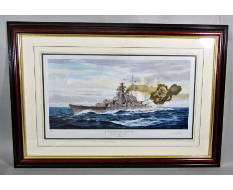 Simon W Fisher (20th century British school) - Bismarck, The Fateful Salvo, 1941, signed limited edition coloured print, numb