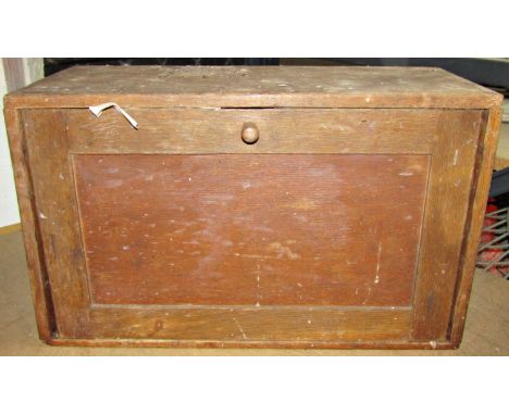 A Vintage oak engineers tool chest, the removable panelled front enclosing five graduated drawers and contents 