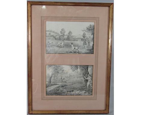 In the manner of Henry Alken (British 1785-1851) - Set of six studies of sporting scenes including stag hunting, partridge sh