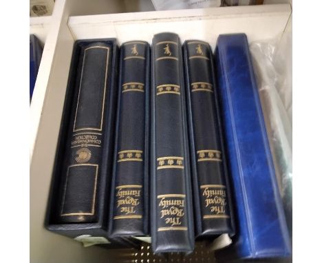Five albums containing an extensive collection of Royal Commemorative First Day Covers together with a stamp album containing