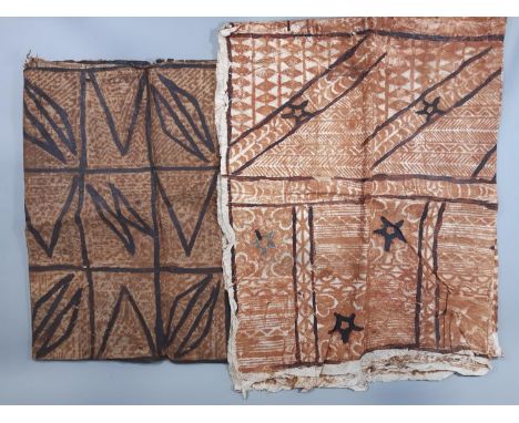 Two West African print panels / wall hangings 157 x 118cm and 132x124cm 