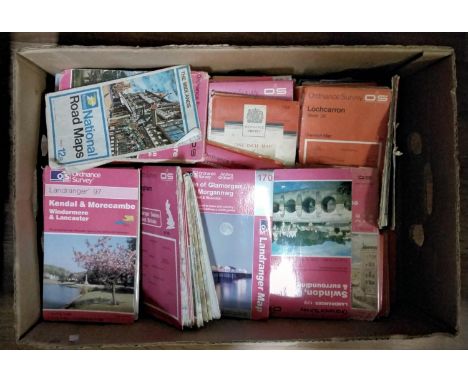 A box containing a large quantity of mixed ordnance survey maps (1) 