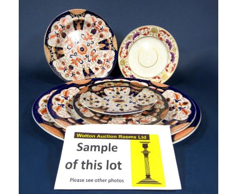 A collection of 19th century Ironstone China dinner wares comprising a large oval meat plate with well, 53cm long approx, thr