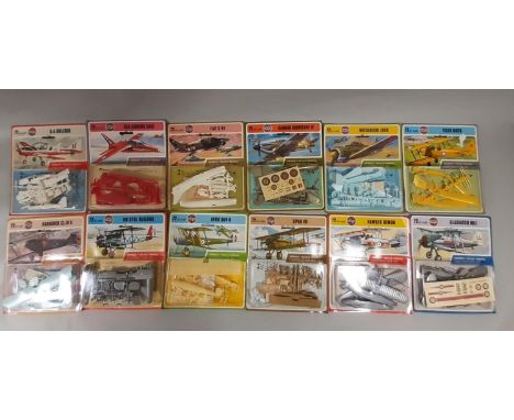 12 Airfix Series 1 Scale Model Construction Kits of aircraft in bubble packaging, all 72nd scale and un-opened (12) 