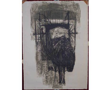 *Modern British School - Untitled Abstract Study, lithograph printed in colours on wove paper, indistinctly signed, titled, n